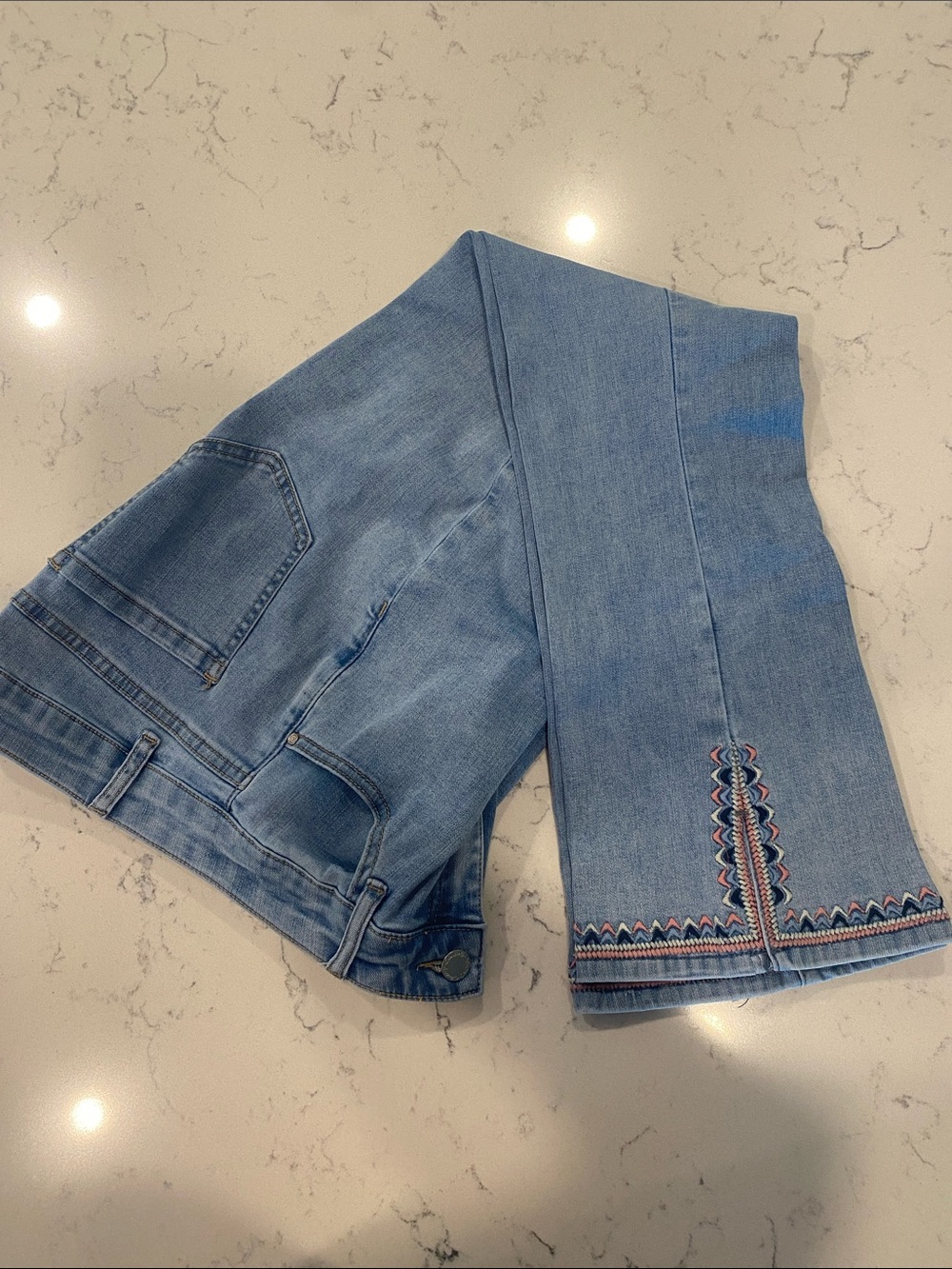 Charlie B Embroidered Flared Cropped Jeans